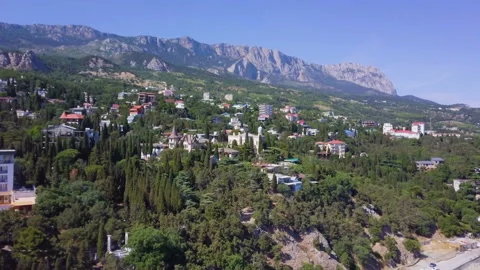 Crimea top view on nature. 4K aerial video Stock Footage 91560449