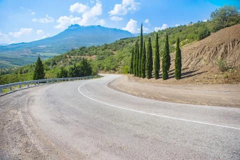 Crimea the twisting highway Stock Photos