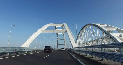 Crimean bridge Stock Footage 90453898