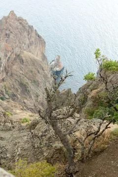 Crimean mountains and the sea Stock Photos