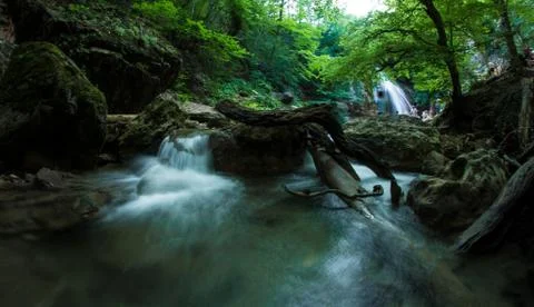 Crimean waterfall Stock Photos