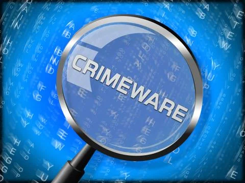 Crimeware Digital Cyber Hack Exploit 3d Rendering Illustrazione stock