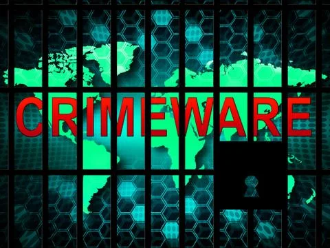 Crimeware Digital Cyber Hack Exploit 2d Illustration Stock Illustration