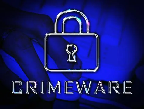 Crimeware Digital Cyber Hack Exploit 2d Illustration 스톡 일러스트