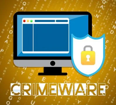 Crimeware Digital Cyber Hack Exploit 2d Illustration 스톡 일러스트