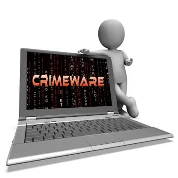 Crimeware Digital Cyber Hack Exploit 3d Rendering 스톡 일러스트