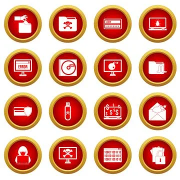 Criminal activity icon red circle set Illustrazione stock