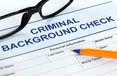 Criminal background check application form Stock Photos