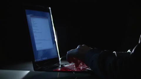 The criminal breaks the network. Theft of personal data from the computer. 스톡 동영상 58751121