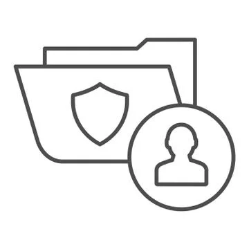 Criminal case thin line icon. Law document vector illustration isolated on white Stock Illustration