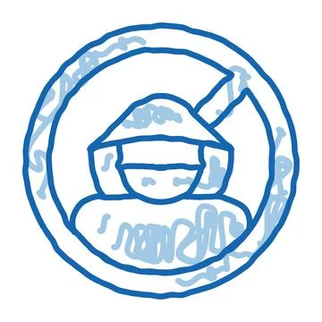 Criminal cracker doodle icon hand drawn illustration Stock Illustration