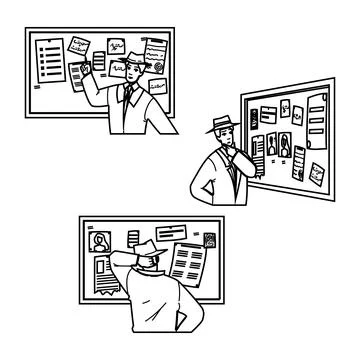 Criminal detective board vector Stock Illustration