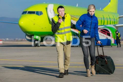 Criminal detention at an airport Stock Photos