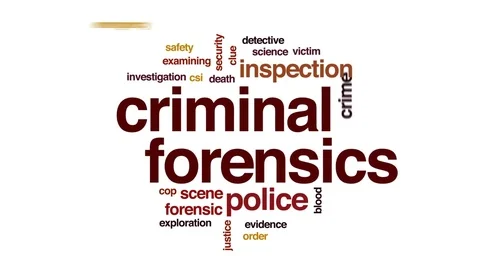 Criminal forensics animated word cloud, ... | Stock Video | Pond5