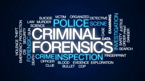 Criminal forensics animated word cloud, ... | Stock Video | Pond5