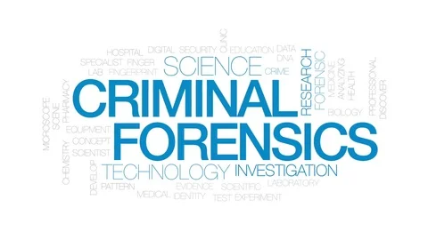 Criminal forensics animated word cloud, ... | Stock Video | Pond5