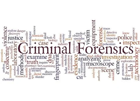 Criminal Forensics, word cloud concept Stock Illustration