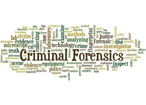 Criminal Forensics, word cloud concept Stock Illustration