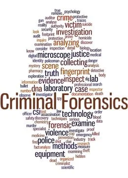 Criminal Forensics, word cloud concept Stock Illustration