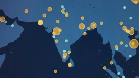 Criminal Hacker using computer pointing to a world map for organizing global Stock Footage 249655462