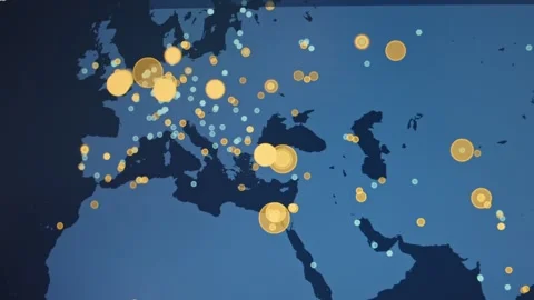 Criminal Hacker using computer pointing to a world map for organizing global Stock Footage 249657044