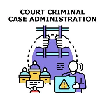 Criminal justice system administration analyzing evidence Stock Illustration