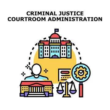 Criminal justice system administration concept illustration Stockillustratie