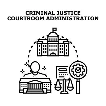 Criminal justice system administration concept illustration 스톡 일러스트