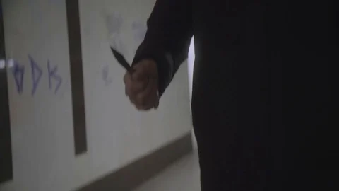 Criminal with knife in a dark corridor Stock-Footage 116524441