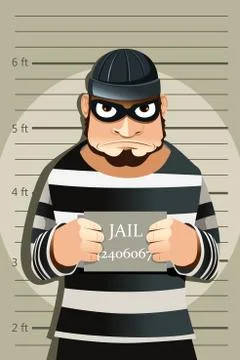 Criminal mug shot Stock Illustration