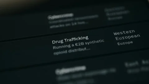 Criminal records database showing offenses and legal charges Stock Footage 331572000