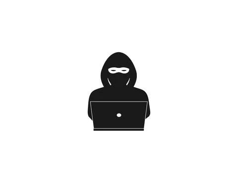 Criminal, robber, internet icon. Vector illustration. flat design. Stock Illustration