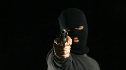 Criminal shoots window, slow motion Stock-Footage 61676567