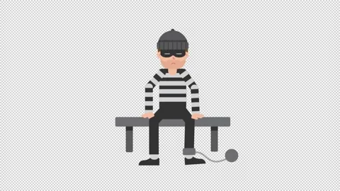 Criminal Sitting in Prison Video stock 205064927