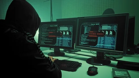 Criminal trying to hack site and reacting aggressively seeing that access denied Stock Footage 107643735