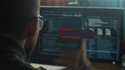 Criminal trying to hack site and reacting aggressively seeing that access denied Stock Footage 169686710