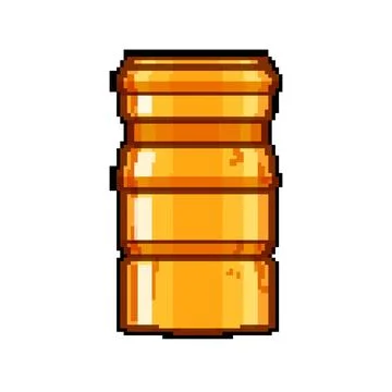 Crimp metall bottle cap pixel art vector illustration Stock Illustration