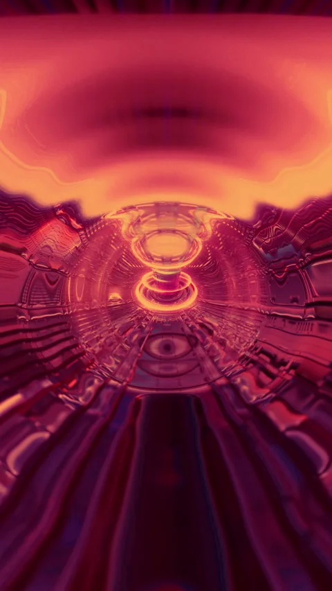 Crimson Dimensions: Red Psychedelic Journey Stock Footage 327814904