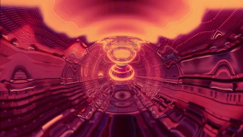 Crimson Dimensions: Red Psychedelic Journey Stock Footage 327815280
