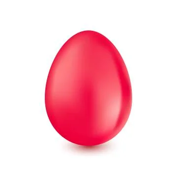 Crimson Easter egg on a white background with a light shadow Stock Illustration