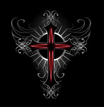 Crimson Gothic cross Stock-Illustration
