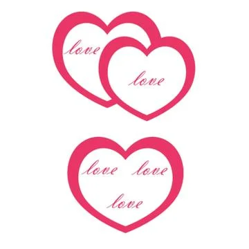 Crimson hearts Stock Illustration