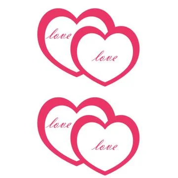 Crimson hearts Stock Illustration