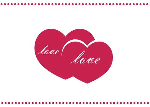 Crimson hearts Stock Illustration