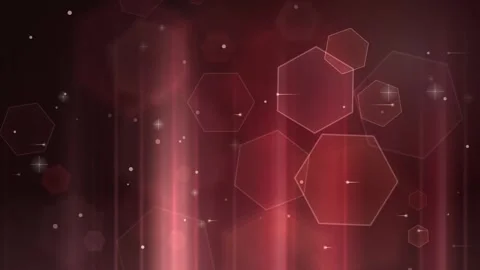 Crimson Hexagon Bokeh Particles Abstract Motion Background Loop 库存影片 345308217