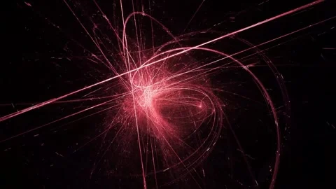 Crimson Laser Particle Vortex Pulsing and Glowing in Abstract Cyber Space Stock Footage 345969738