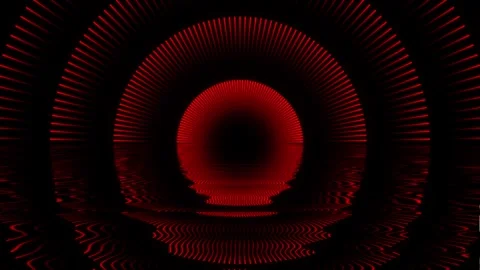 Crimson Singularity Abstract Red Tunnel Reflection Loop Video stock 313347371