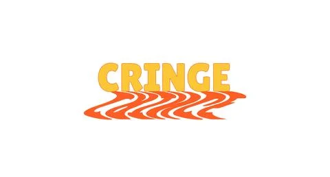 Cringe bold internet slang with wavy orange shadow Stock Illustration