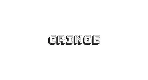 Cringe bold line popular internet slang word Stock Illustration
