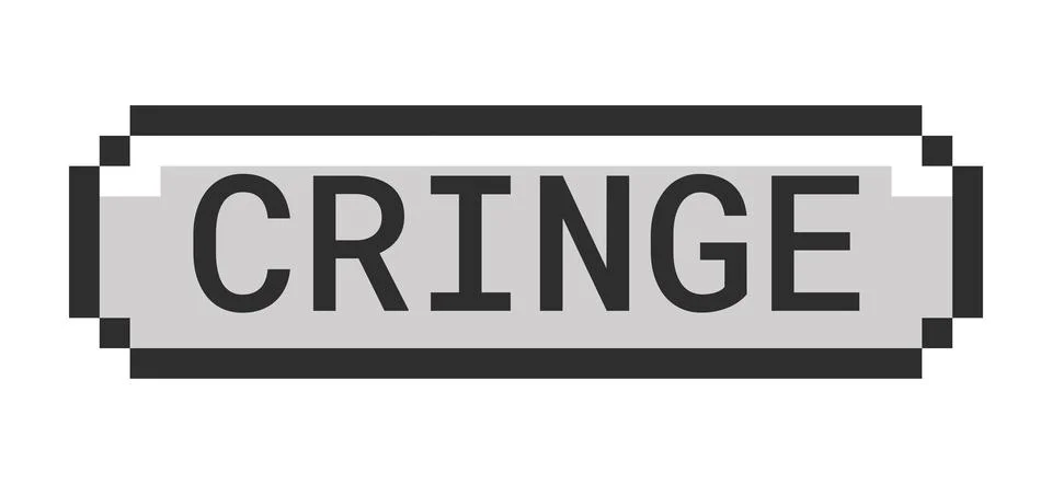 Cringe monochrome pixel art button 스톡 일러스트